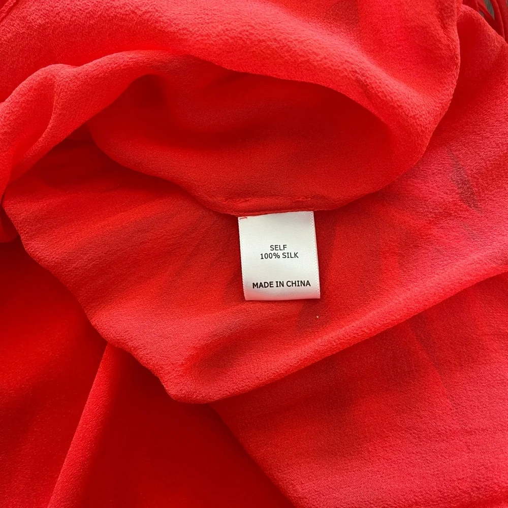 La Ligne Ava Red Chiffon Silk Mini Dress - Picture 8 of 11